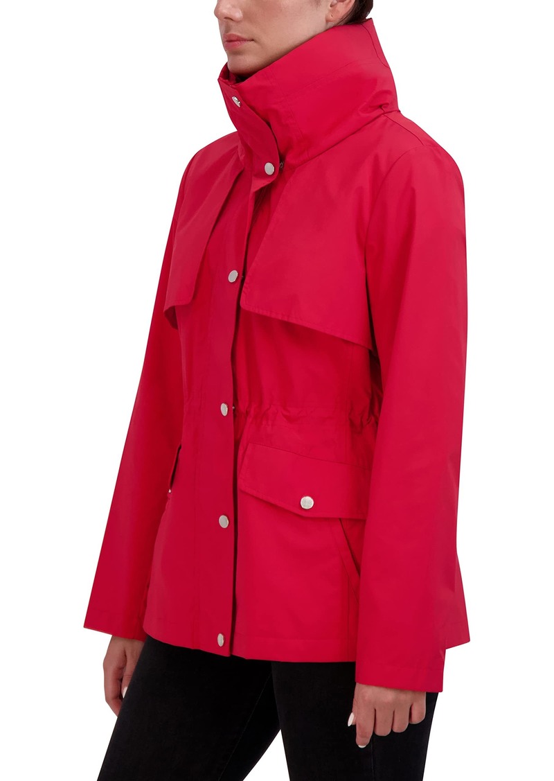 Cole Haan Women's Leather Wing Collared Jacket RED