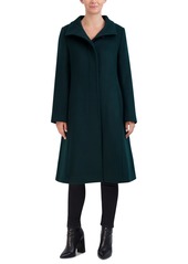 Cole Haan Womens Stand-Collar Single-Breasted Wool Blend Coat - Forest