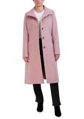 Cole Haan Womens Stand-Collar Single-Breasted Wool Blend Coat - Forest