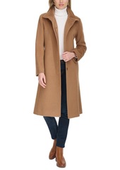 Cole Haan Womens Stand-Collar Single-Breasted Wool Blend Coat - Forest