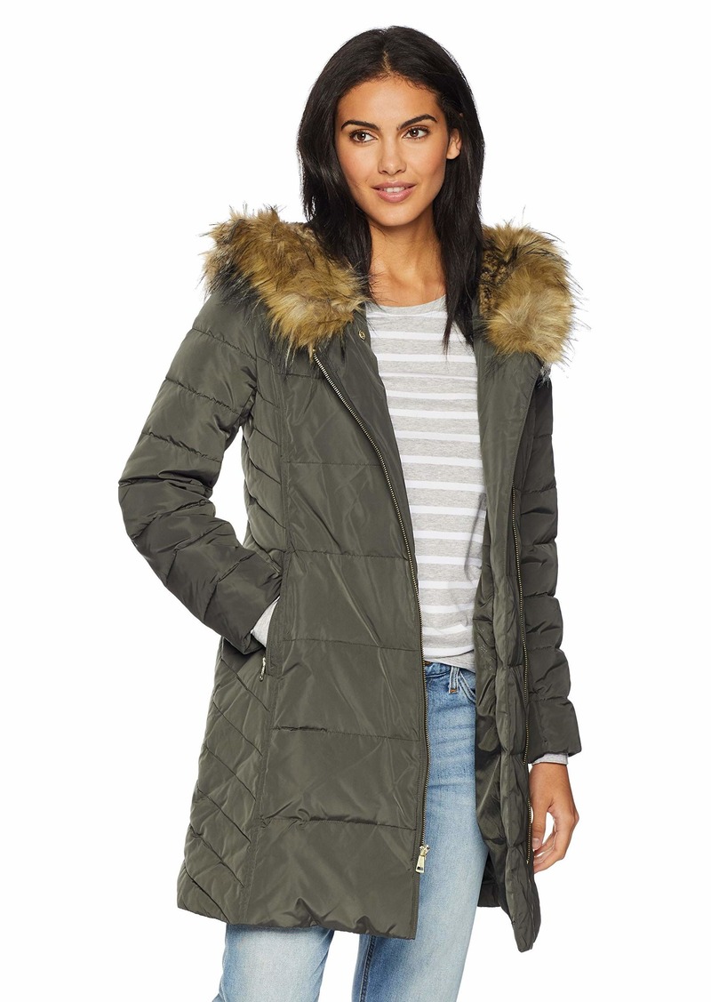 Cole Haan Cole Haan Women's Taffeta Quilted Down Coat with Hood | Outerwear