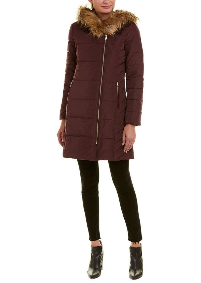 Cole Haan Women's Taffeta Quilted Down Coat with Hood