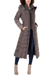 Cole Haan Women's Taffeta Quilted Long Down Coat CARBON M