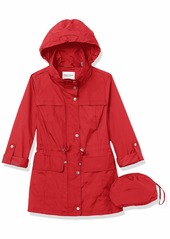 Cole Haan Women's Travel Packable Rain Jacket RED