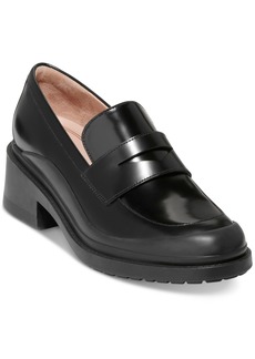 Cole Haan Women's Westerly Lug-Sole Penny Loafers - Black Leather