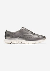 Cole Haan Women's Zerøgrand Wingtip Oxford Shoes - Silver Size 5.5