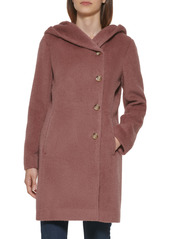 Cole Haan Wool Blend Hooded Coat in Peony at Nordstrom