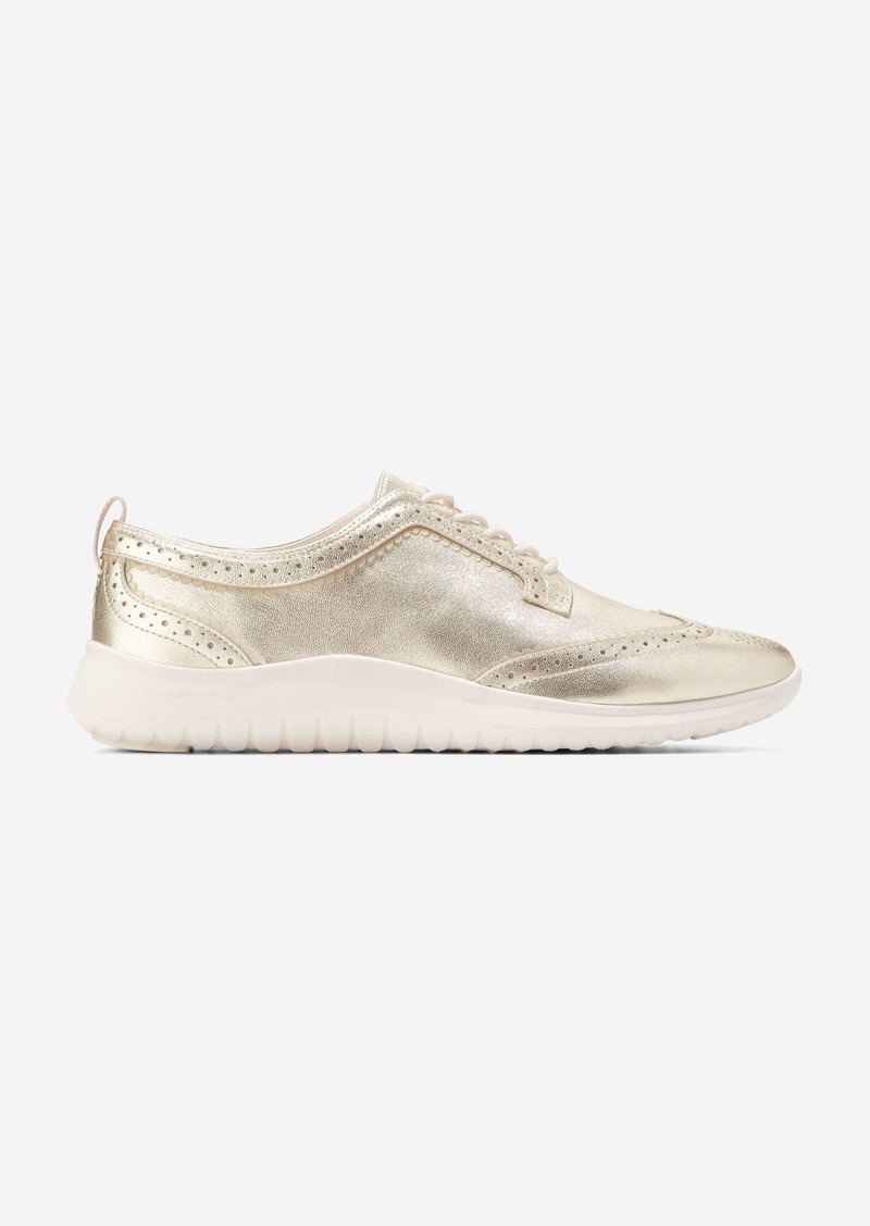 Cole Haan Women's Zerøgrand Meritt Wingtip Oxford Shoes - Gold Size 6.5