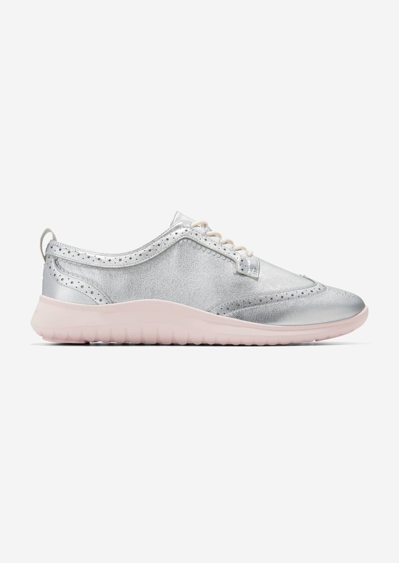 Cole Haan Women's Zerøgrand Meritt Wingtip Oxford Shoes - Silver Size 5