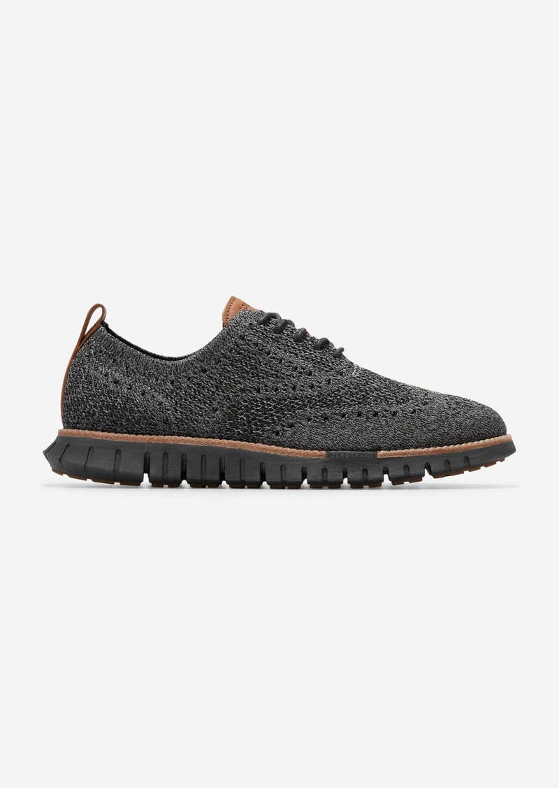 Cole Haan Men's Zerøgrand Remastered Stitchlite Wingtip Oxford Shoes - Grey Size 8