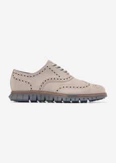Cole Haan Men's Zerøgrand Remastered Wingtip Oxford Shoes Unlined - Grey Size 10.5