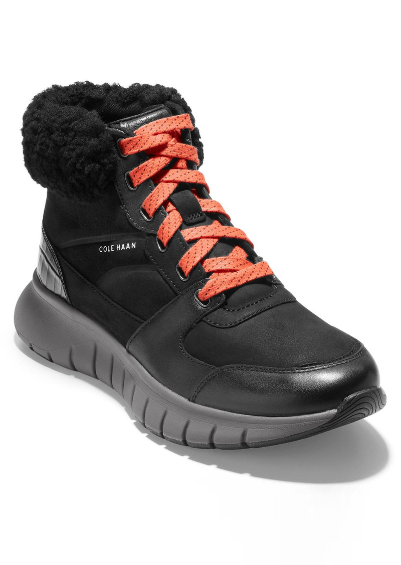 Cole Haan ZeroGrand Flex Sneaker Boot in Black Tumble Leather at Nordstrom