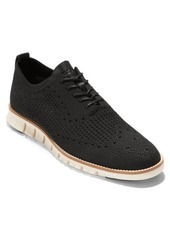 Cole Haan ZeroGrand Waffle Stitchlite Oxford in Black Waf Knit/Tan Welt at Nordstrom