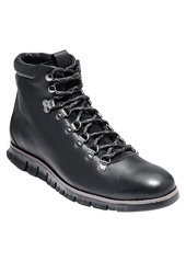 Cole Haan ZeroGrand Water Resistant Hiker Boot in Black/Black Leather at Nordstrom