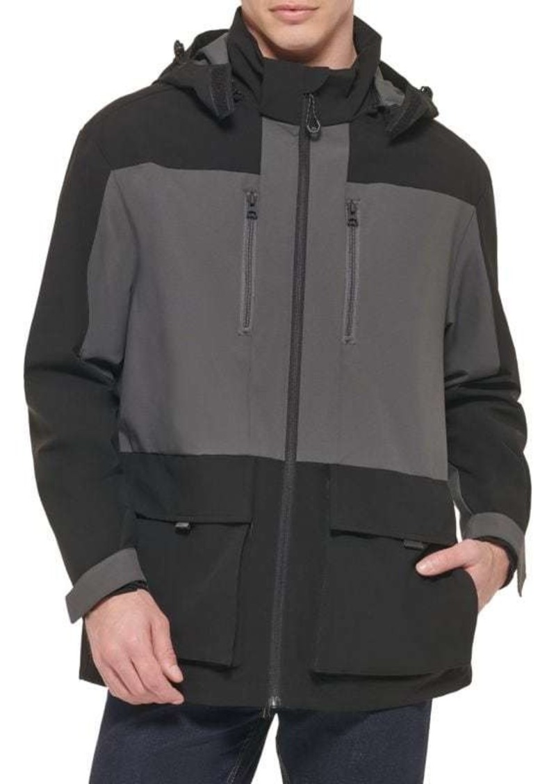 Cole Haan Colorblock Water-Resistant Hooded Jacket
