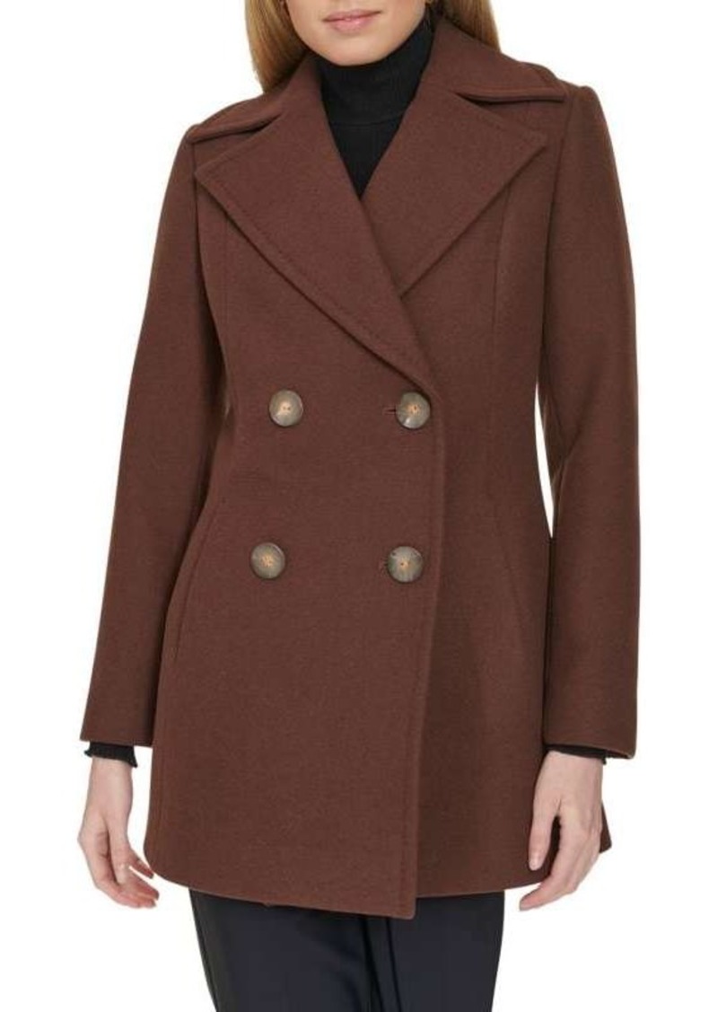 Cole Haan Double Breast Wool Blend Peacoat