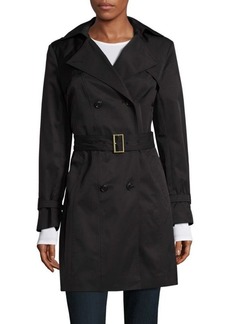 Cole Haan Double Breasted Hood Trench Coat