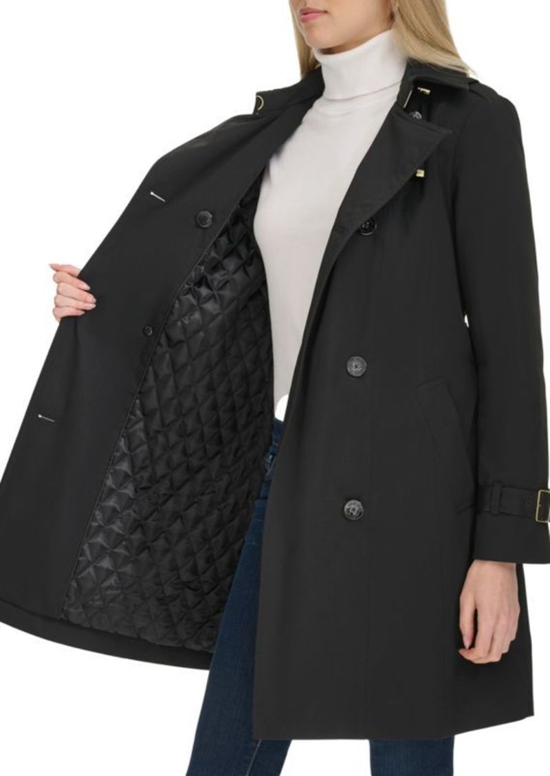 Cole Haan Double Breasted Hooded Trenchcoat