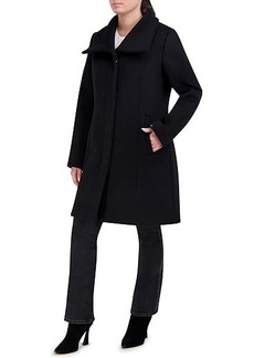 Cole Haan Double Face Wool Button-Up Coat with Convertible Collar