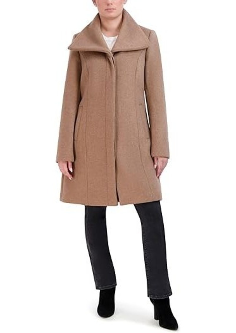 Cole Haan Double Face Wool Button-Up Coat with Convertible Collar