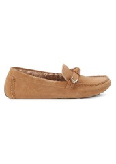 Cole Haan Evelyn Bow Faux Fur-Lined Suede Driving Loafers