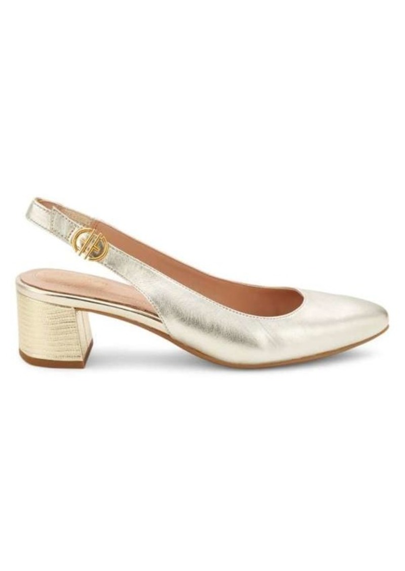 Cole Haan ​Go-To Embossed Leather Slingback Pumps