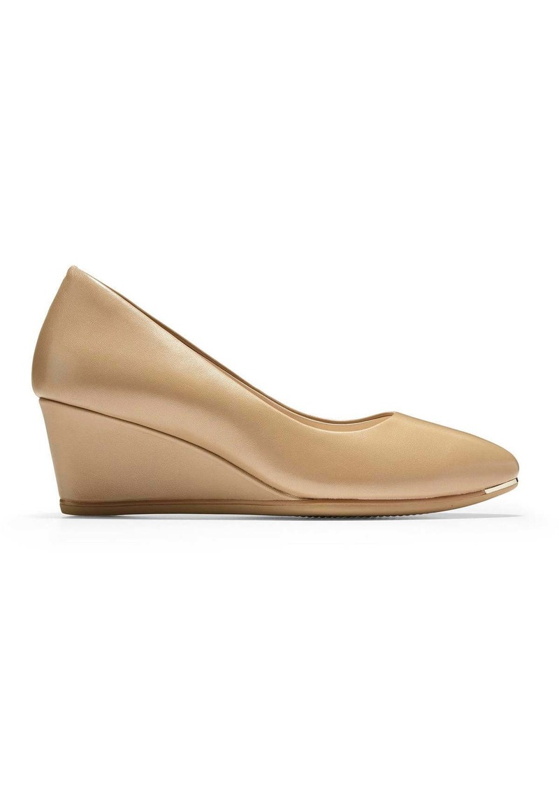 Cole Haan Grand Ambition Womens Leather Slip-On Wedge Heels