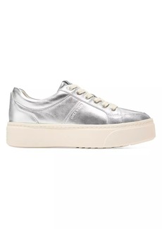 Cole Haan Grandpro Max Metallic Leather Platform Sneakers