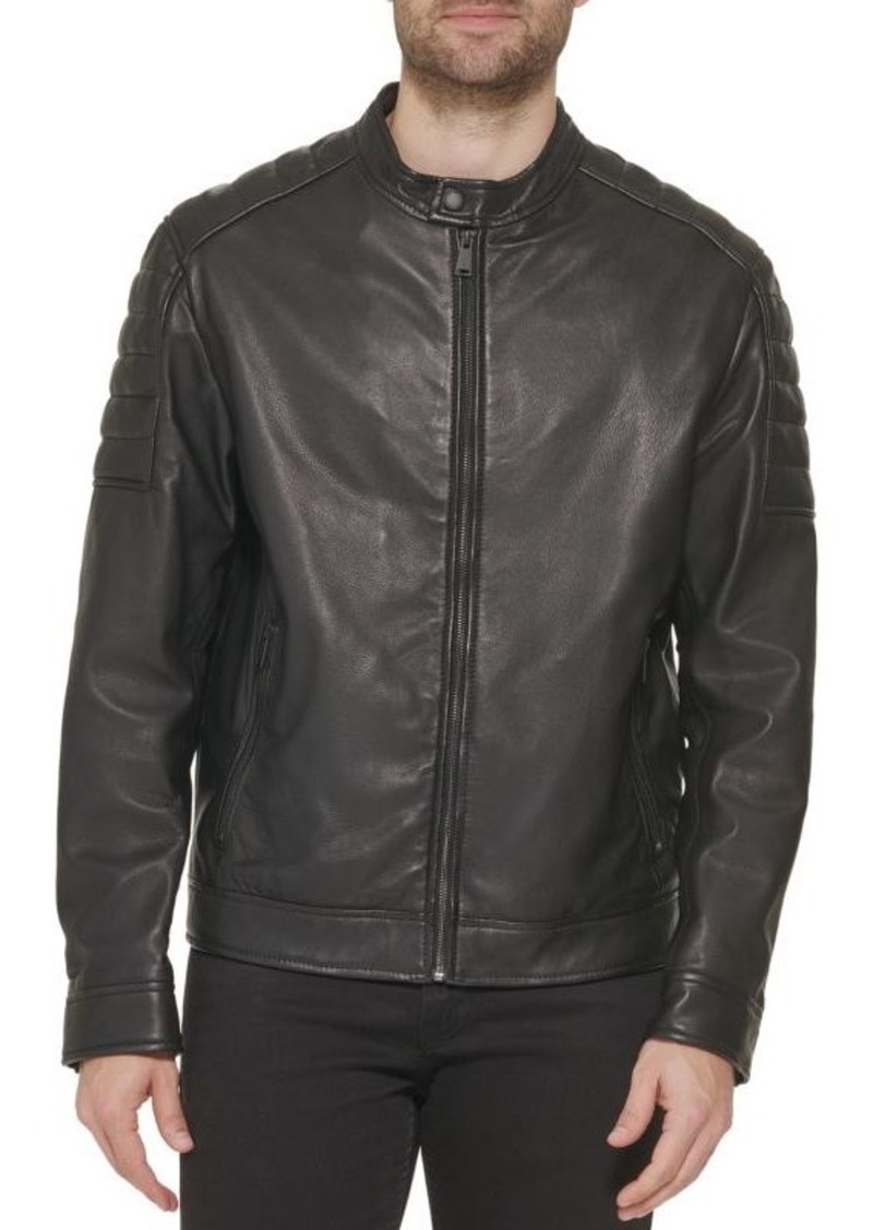 Cole Haan Leather Moto Jacket