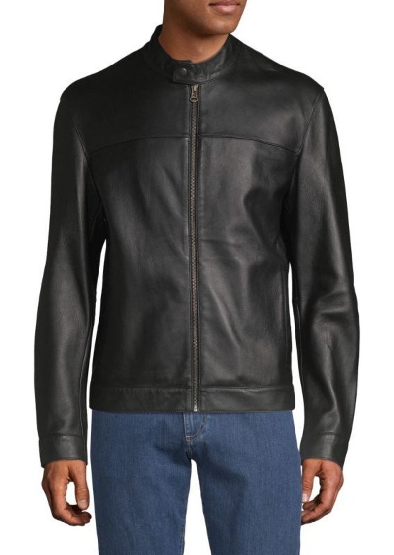 Cole Haan Leather Moto Jacket