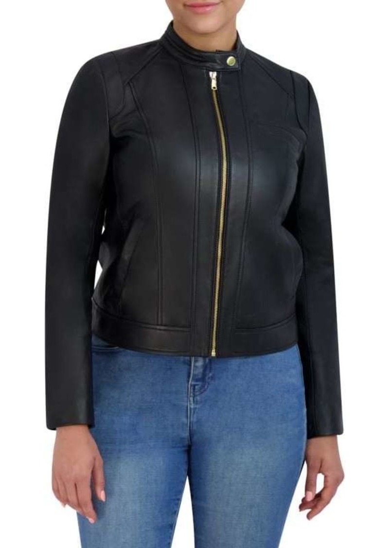 Cole Haan Leather Moto Jacket