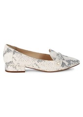 Cole Haan Mabel Snake-Print Leather Skimmers