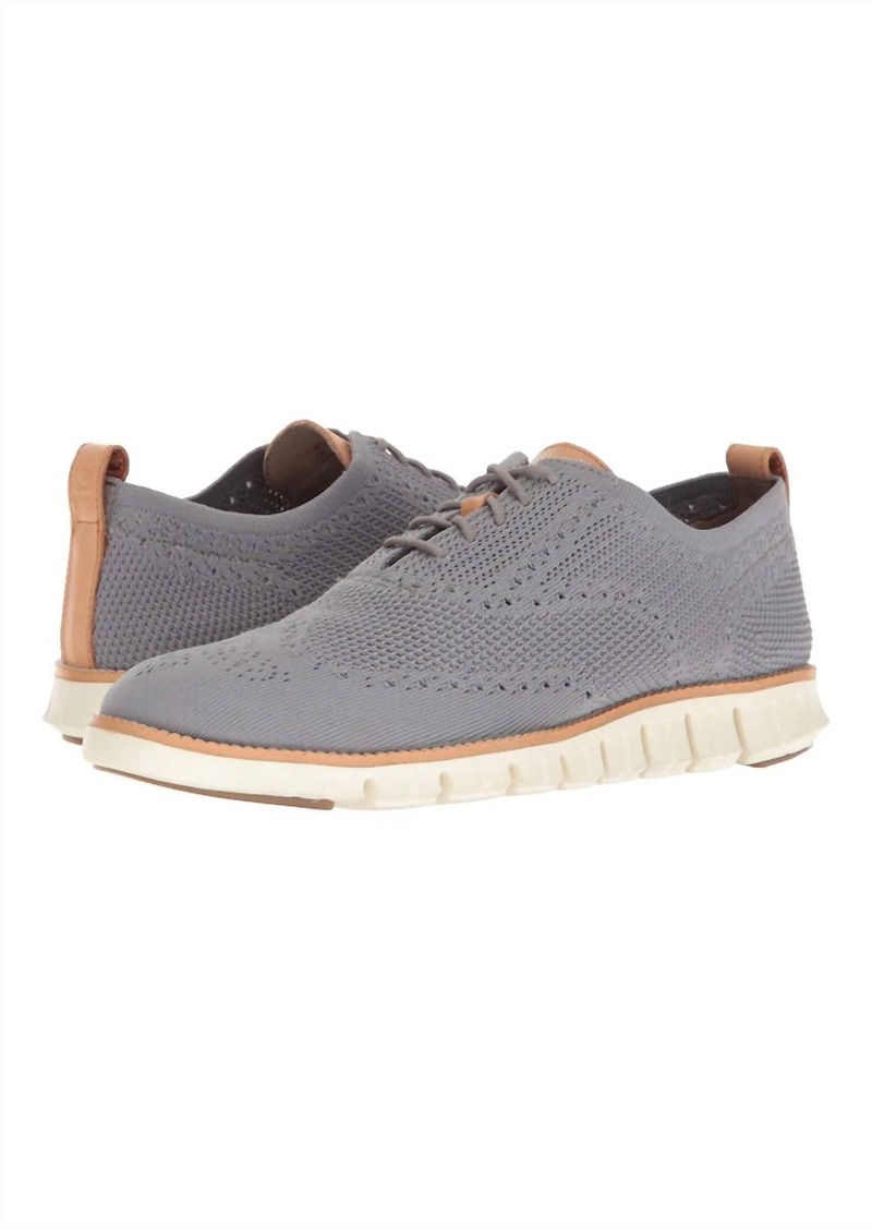Cole Haan Men's Zerogrand Stitchlite Oxford Shoes In Iron Stone/ivory