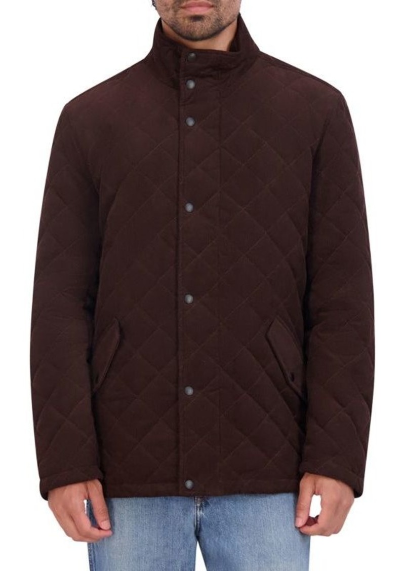 Cole Haan Mockneck Quilted Corduroy Jacket