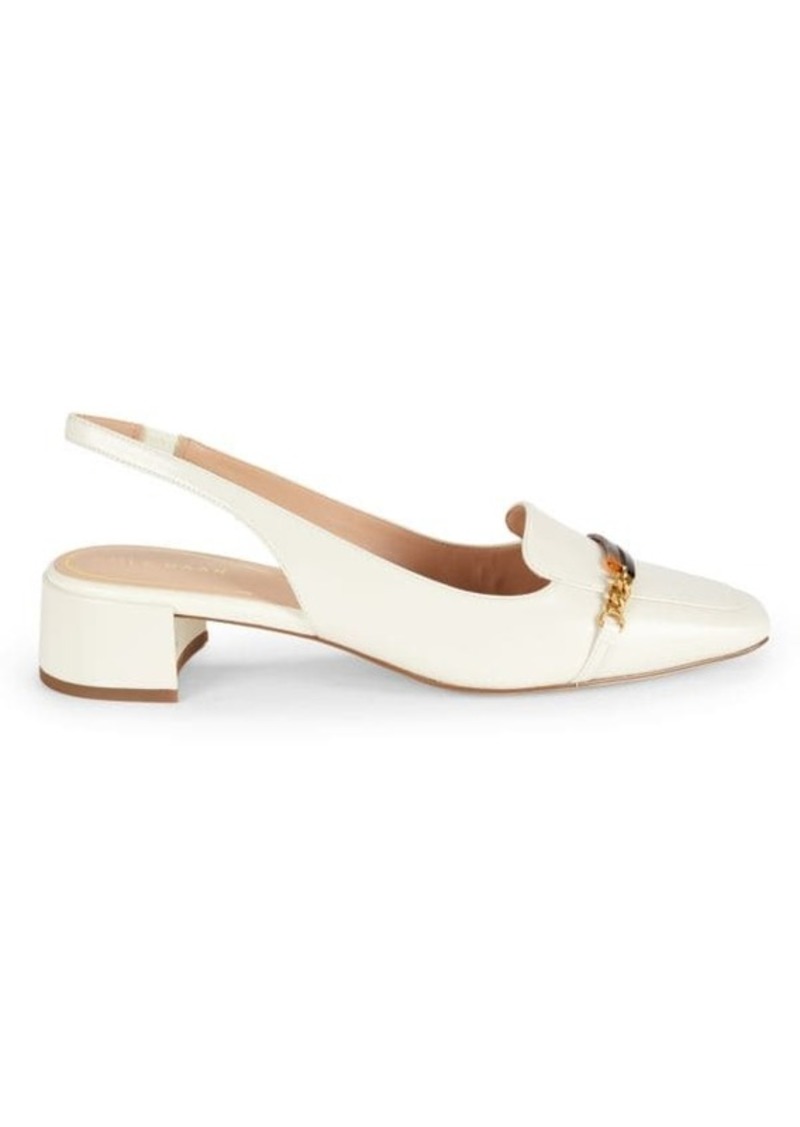 Cole Haan Penley Block Heel Leather Slingback Pumps