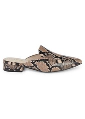 Cole Haan Piper Snakeskin-Print Leather Mules
