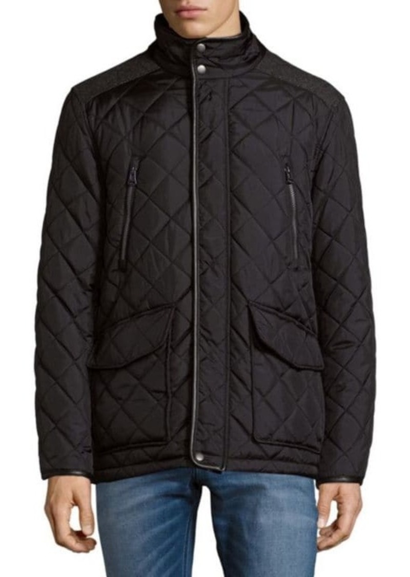 Cole Haan Mixed Media Wool Blend Quilted Jacket