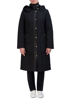 Cole Haan Signature Hooded Belted Long Coat