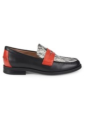 Cole Haan Sophia Colorblock Snake-Embossed Leather Loafers