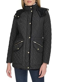 Cole Haan Stand Collar Quilted Signature Quilt Jacket