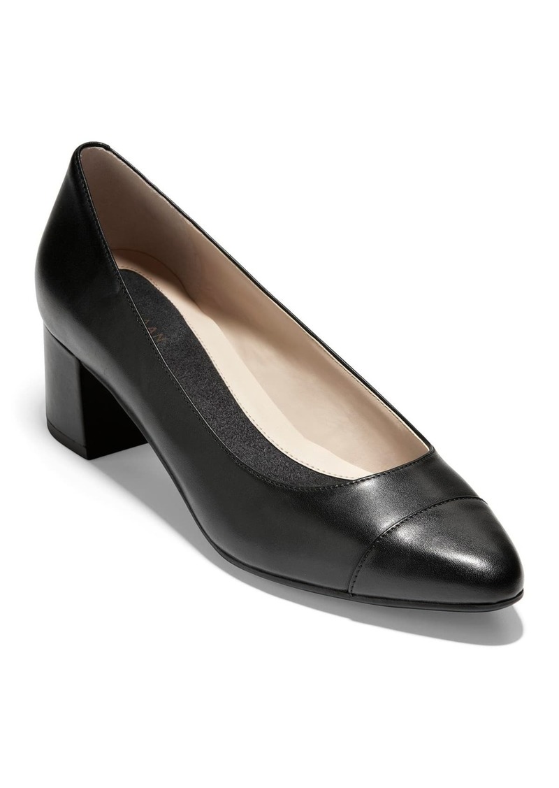 Cole Haan The Go-To Block Heel Pump - Wide Width Available in Black Leat at Nordstrom Rack