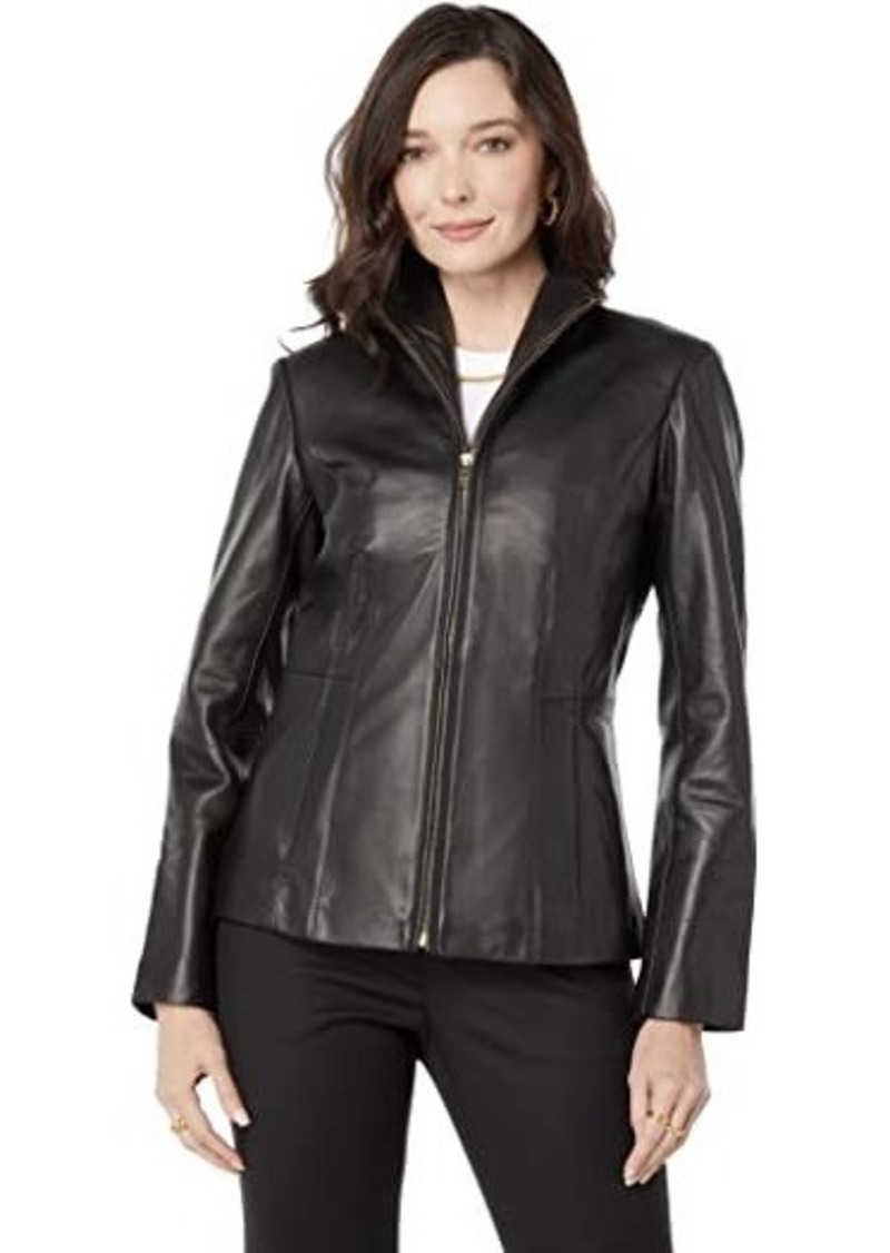 Cole Haan Wing Collar Leather Jacket