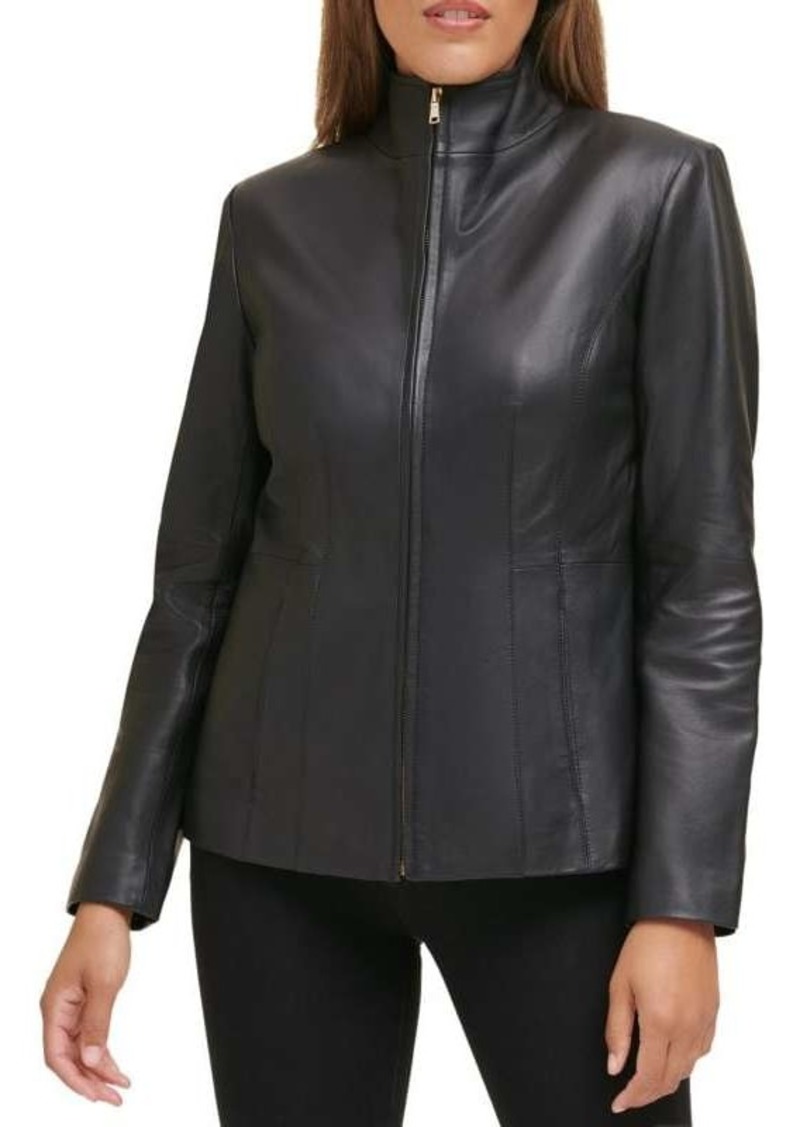 Cole Haan Wing Collar Leather Jacket