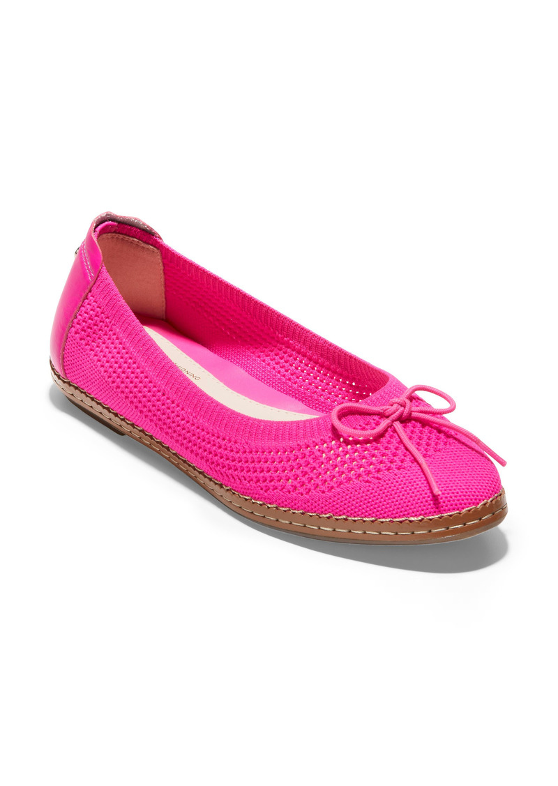 Cole Haan Cloudfeel All Day Knit Ballet Flat in Pink Glo/Tropical Pink Knit at Nordstrom