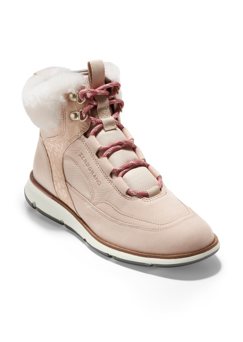 Cole Haan ZeroGrand Waterproof Hiker Boot with Genuine Shearling Trim in Wp Ch Oat Sde at Nordstrom