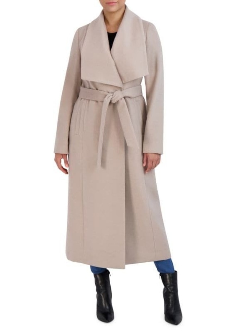 Cole Haan Wool Blend Belted Wrap Coat