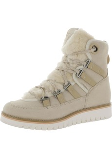 Cole Haan ZG Luxe WR Hiker Womens Suede Shearling Combat & Lace-up Boots