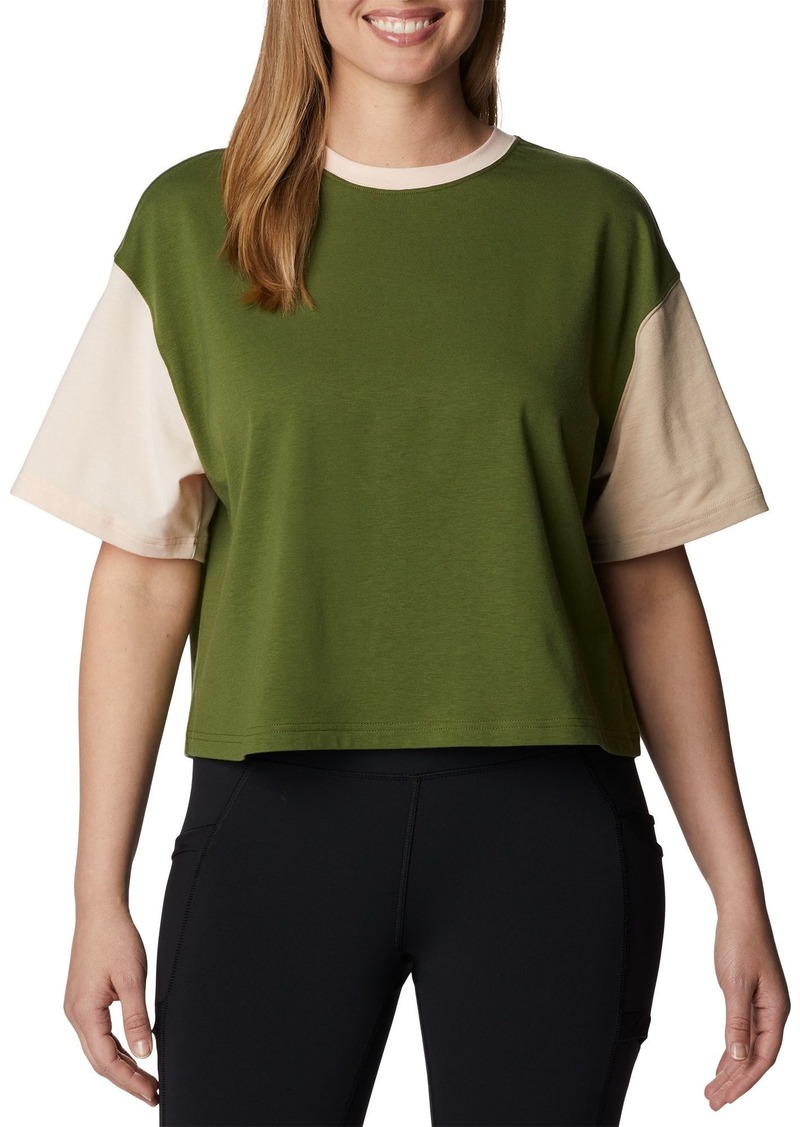 Columbia Adult Deschutes Valley Cropped Short Sleeve T-Shirt, Women's, XS, Green