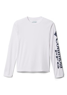Columbia Big Boys Terminal Tackle Long Sleeves T-shirt - White, Collegiate Navy Logo