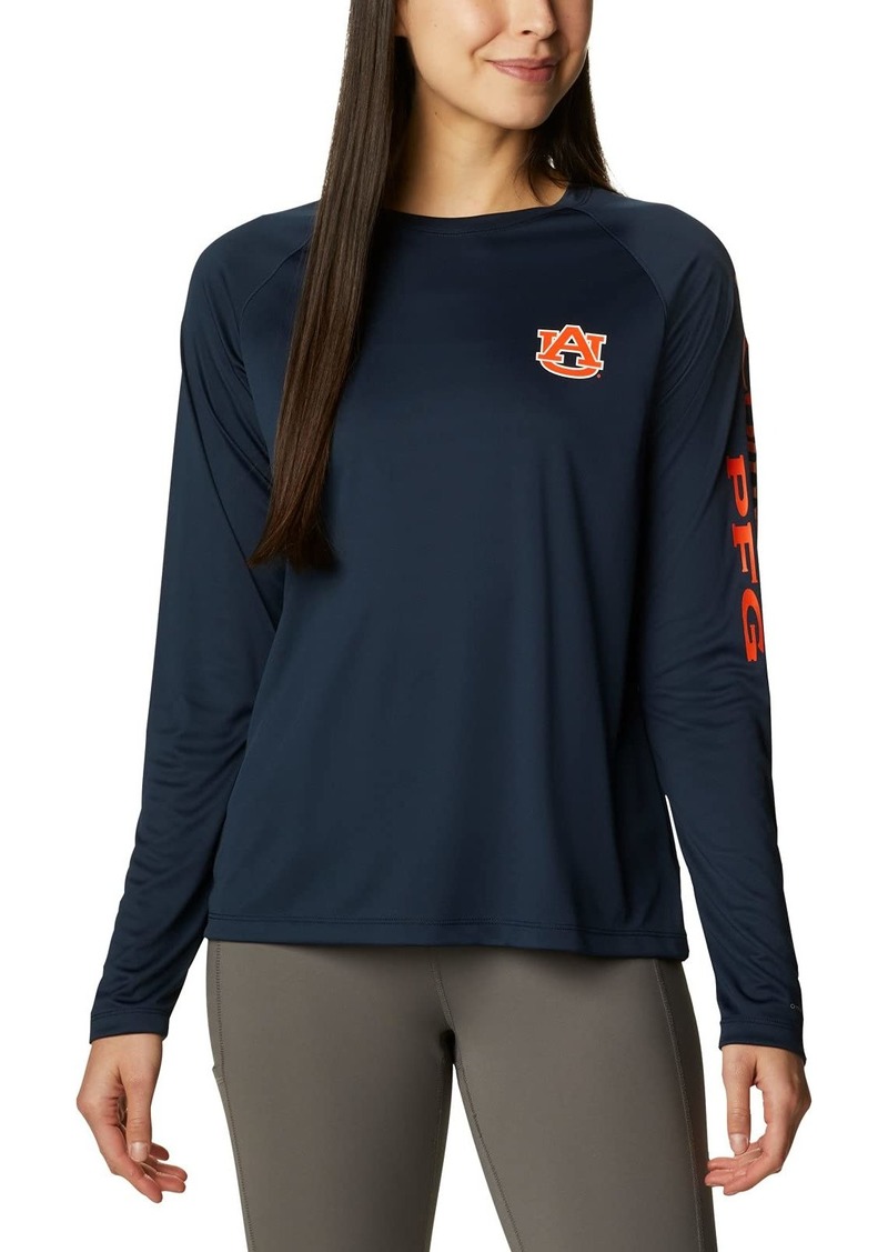 Columbia College Women's Tidal Tee Long Sleeve Shirt AUB - Collegiate Navy/Spark Orange